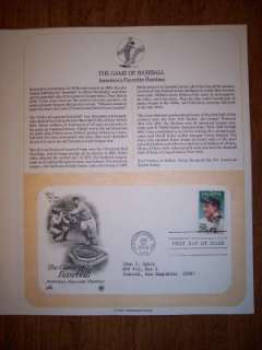 1st. DAY ISSUE BASEBALL LOU GEHRIG STAMP COOPERSTOWN NY  