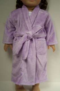 LAVENDER Plush Bath Robe Doll Clothe For AMERICAN GIRL♥  