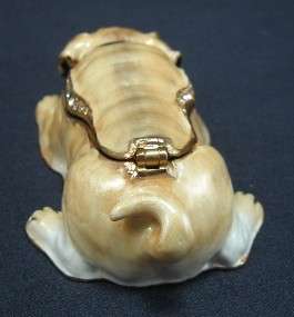Swarovski Bejeweled Pug Dog Trinket Box w Necklace  