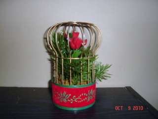 vintage red bird cage small Christmas decoration retro  