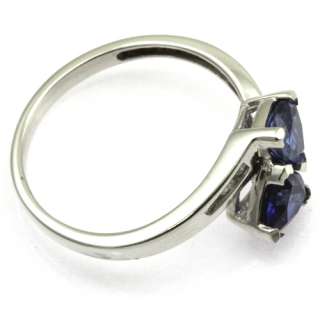 10 kt white gold sapphire color topaz and diamond ring  