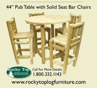44 Pub Table w/Chairs, Cedar Rustic Bistro Furniture  