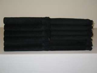 Lot of 12 Fingertip Black Velour Towels  