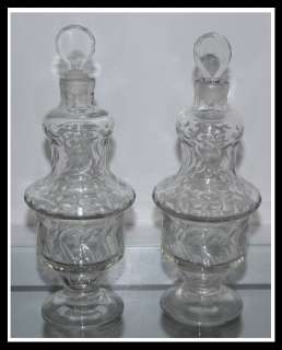 Pair of Rare Antique 18C Glass Perfume Bottles NR  