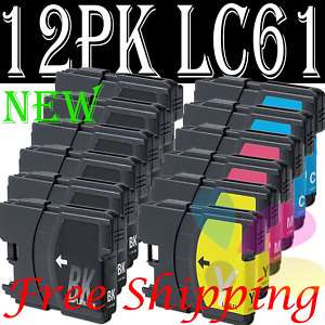 12PK Brother LC 61 ink cartridge for MFC J220 MFC J415W  