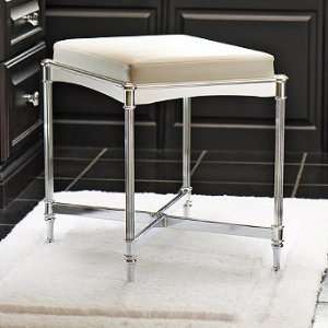 Bathroom Belmont Vanity Stool   Brushed Gray   Frontgate  