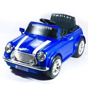   Products 6V Battery Operated Mini Cooper Ride on Blue Toys & Games