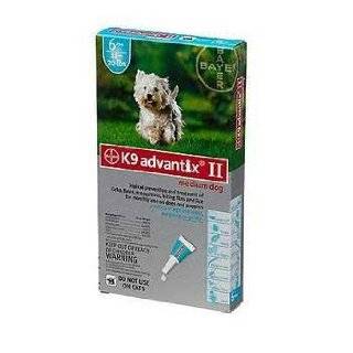 Bayer K9 Advantix II Teal 6 Month Flea & Tick Drops for Medium Dogs 