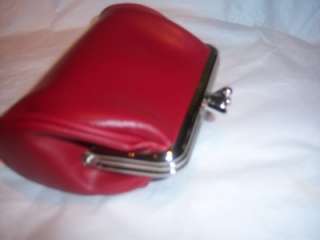 Buxton Red Triple Leather Coincpurse