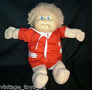 VINTAGE CABBAGE PATCH KIDS DOLL 1982 W/ OUTFIT BLUE EYES BROWN HAIR 