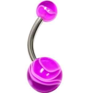  Purple MARBLE Belly Button Ring Jewelry