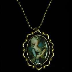 Vintage victorian antique cameo long gothic necklace  