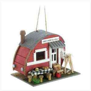 Cute Vintage Camping Trailer Decorative Birdhouse  