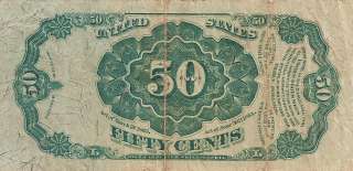 OLD US NOTE RARE 1875 FRACTIONAL 50 CENTS CURRENCY HIGHGRADE  