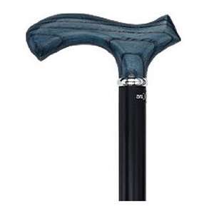  Denim Blue Ash Fritz Walking Cane With Black Beechwood 