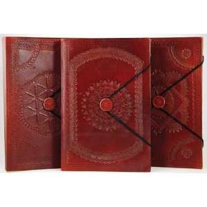  Large Embossed Leather Blank Book 