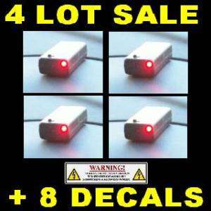 LOT OF FAKE CAR ALARMS RED FLASHING LED+WARNING DECALS  
