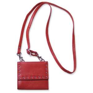  Red Leather Slim Cross Body Bag Jewelry