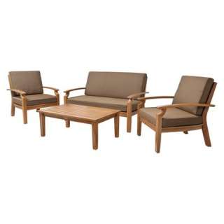   Wood Patio Conversation Furniture Set   Walnut.Opens in a new window