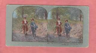 LADYS WITH BICYCLES STEREO VIEW CARD FRENCH BICYCLE MAIDENS  THE 