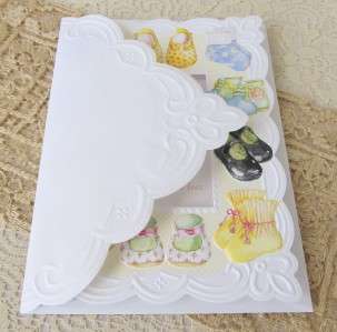 Carol Wilson New Baby Greeting Card Baby Shoes Embossed 095372610742 
