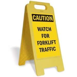  Caution Watch for Forklift Traffic FloorBoss XL Floor Sign 