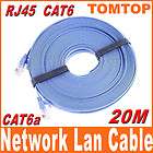 20m RJ45 CAT6a Cat6 Flat Ethernet Patch Network Lan Cable