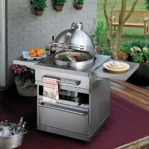  Viking C4 Charcoal Ceramic Smoker Grill and 30 Wide Cart 
