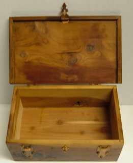 Vintage Cedar Chest Jewelry Trinket Sewing Box Hinged 9 1/2” x 5 3/4 