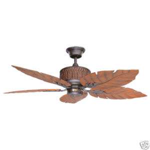 Concord 52 Fernleaf Rustic Iron Outdoor Damp Rated Ceiling Fan  