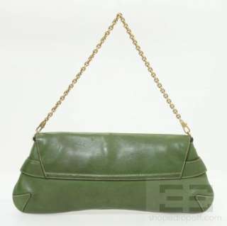Gucci Green Leather Horsebit Chain Strap Shoulder Flap Bag  