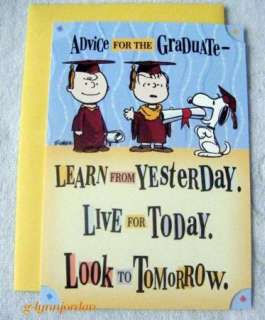 SNOOPY GRADUATION *ADVICE*   GREETING CARD  