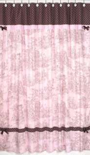 JOJO DESIGNS FRENCH TOILE PINK BROWN SHOWER CURTAIN  