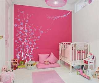   Wall Tree Nursery Decal Japanese Magnolia Cherry Blossom Flowers #1121