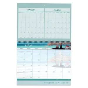  Day Timer Coastlines 3 Month Wall Calendar, 11 x 17 Inches 