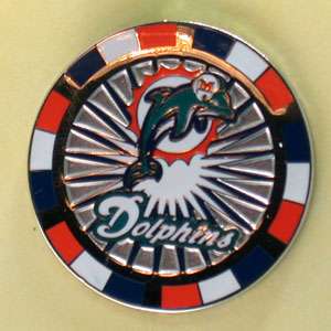 MIAMI DOLPHINS NFL POKER CHIP COLLECTORS PIN  