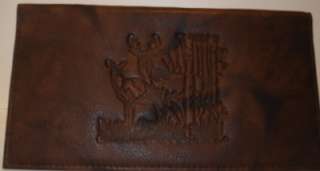 DEER SCENE Wildlife Genuine Leather Checkbook Cover Hunting NEW in Box 