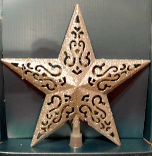 CHRISTMAS LED LIGHT LIGHTED SILVER STAR TREE TOPPER DECORATION  