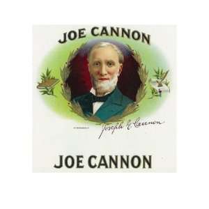  Joe Cannon Brand Cigar Box Label, Former Speaker of the 