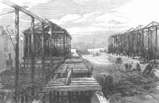 LONDON Cene of the fire at Kentish Town Station, 1872  