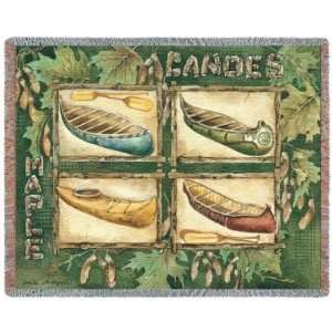  Canoes Lodge Tapestry Throw Blanket