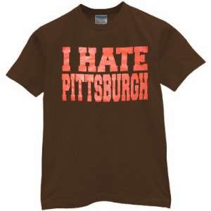 HATE PITTSBURGH t shirt browns jersey cleveland LARGE  