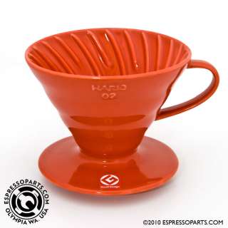 Hario V60 Red Ceramic Drip Cone Coffee Maker   Size 02  