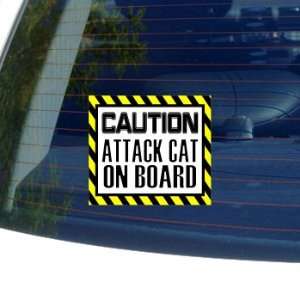  Caution Attack Cat on Board   Window Bumper Laptop Sticker 