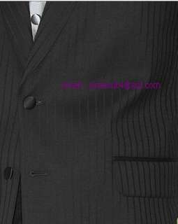 Black Pinstripe New Seven Unlimited TUXEDO Coat/Pant FREE Tux Vest and 