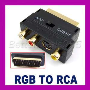 RGB Scart to Composite RCA S Video AV TV Audio Adapter  