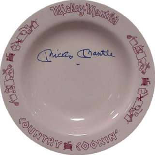 Mickey Mantle Signed Country Cooking Plate PSA/DNA  