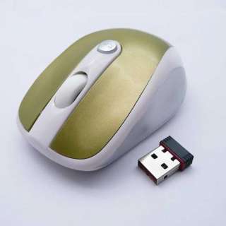 New Optical Wireless Cordless Mouse For PC Laptop Gold  