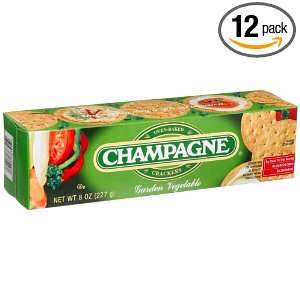 Champagne Garden Vegetable Crackers, 8 Ounce Boxes (Pack of 12 