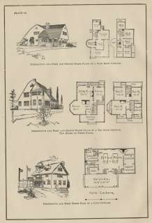   and floor plans of a twelve room cottage; and two fifteen room houses